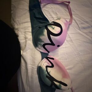 PINK Victoria's Secret Bikini Top - Pink and Green